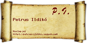 Petrus Ildikó névjegykártya